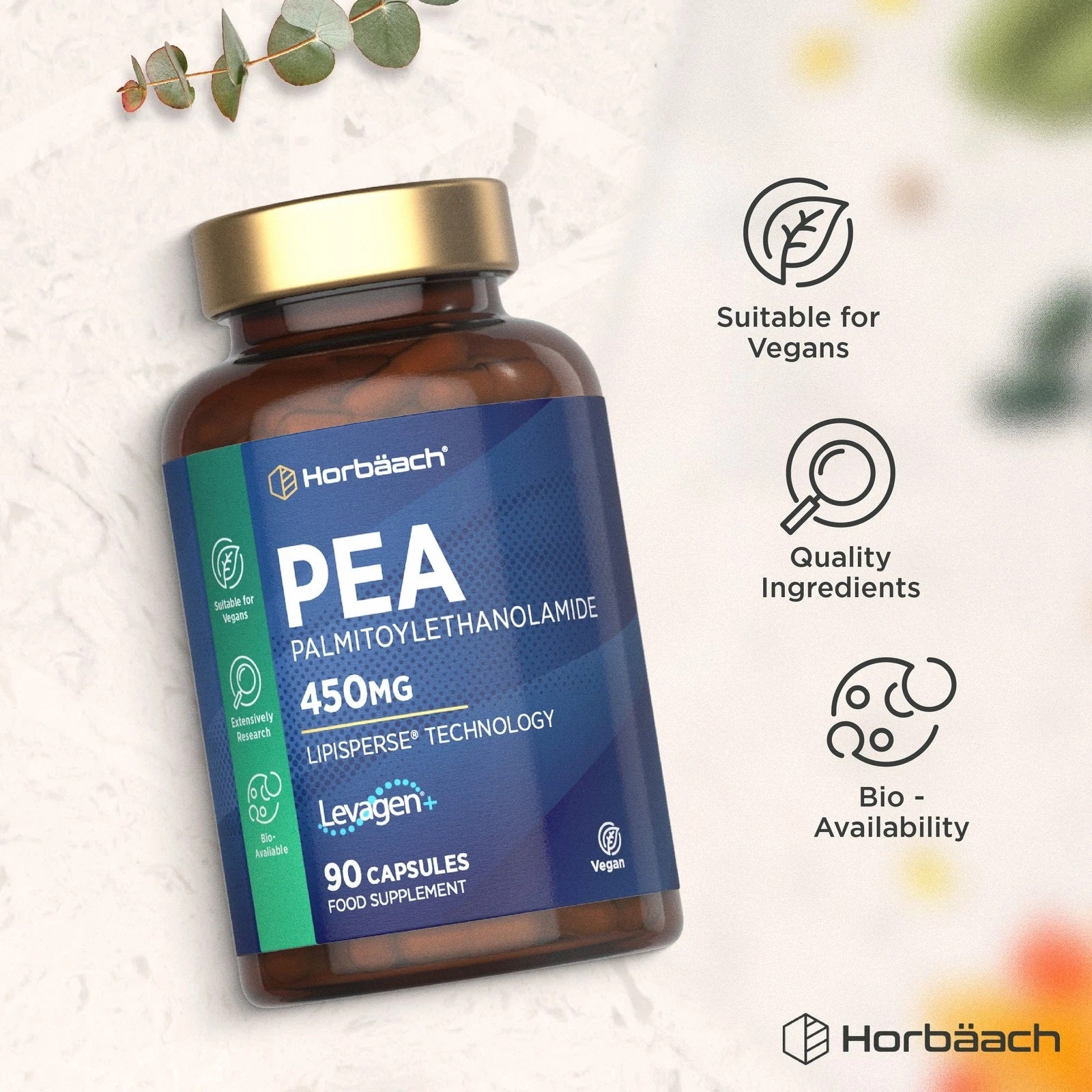 PEA Palmitoylethanolamide 450 mg | 90 Capsules