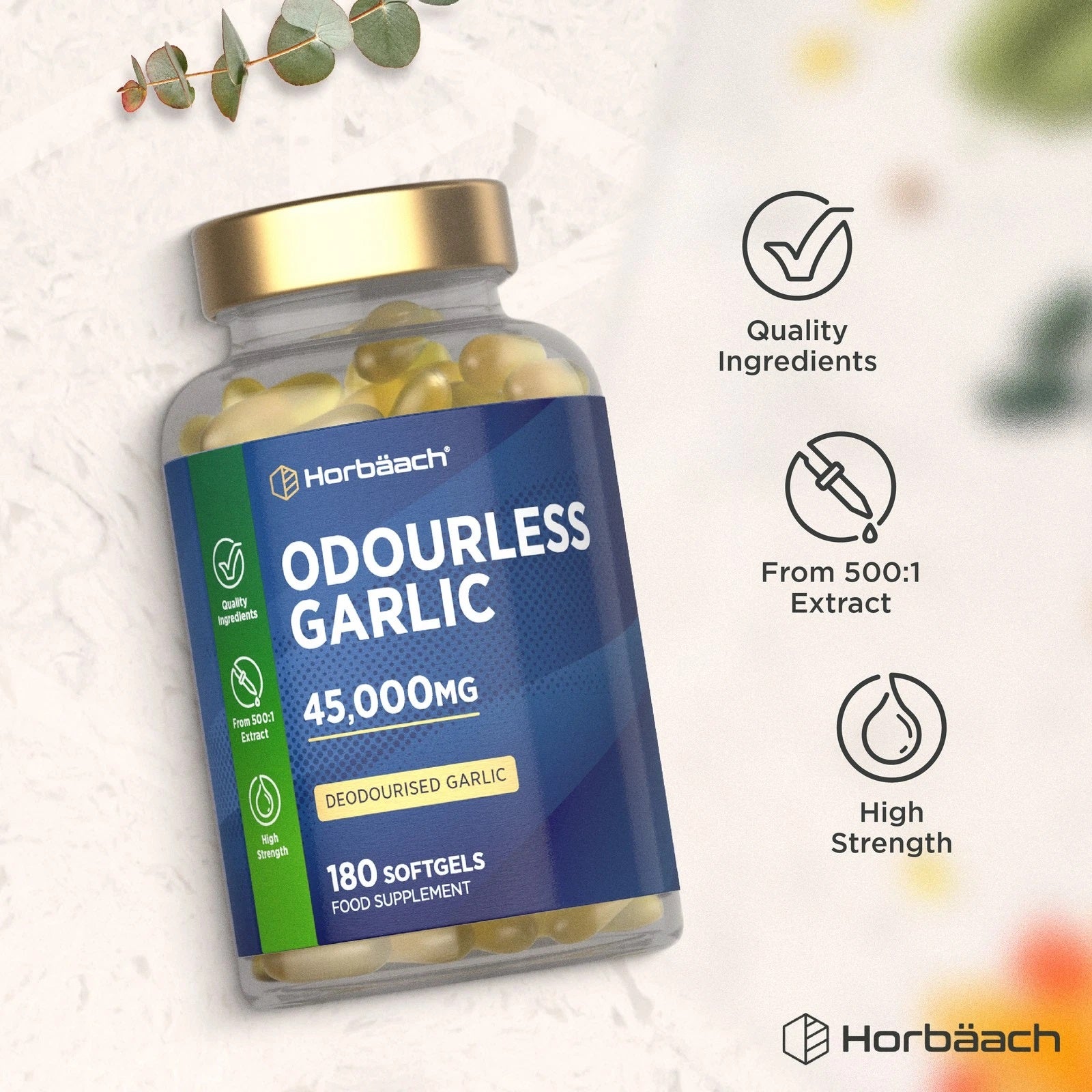 Odourless Garlic 45,000 mg | 180 Softgels