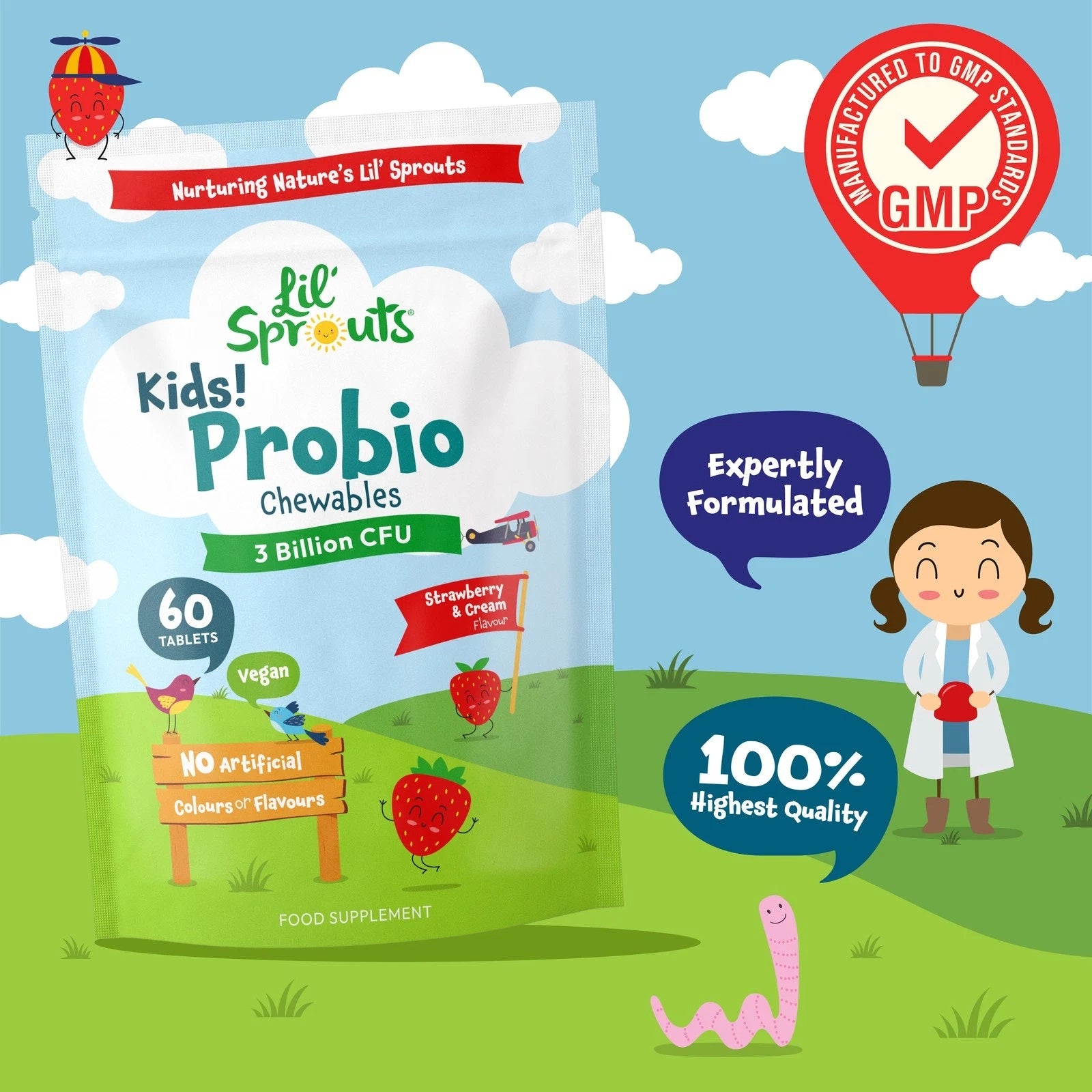 Probio for Kids 3 Billion CFU | 60 Chewable Tablets