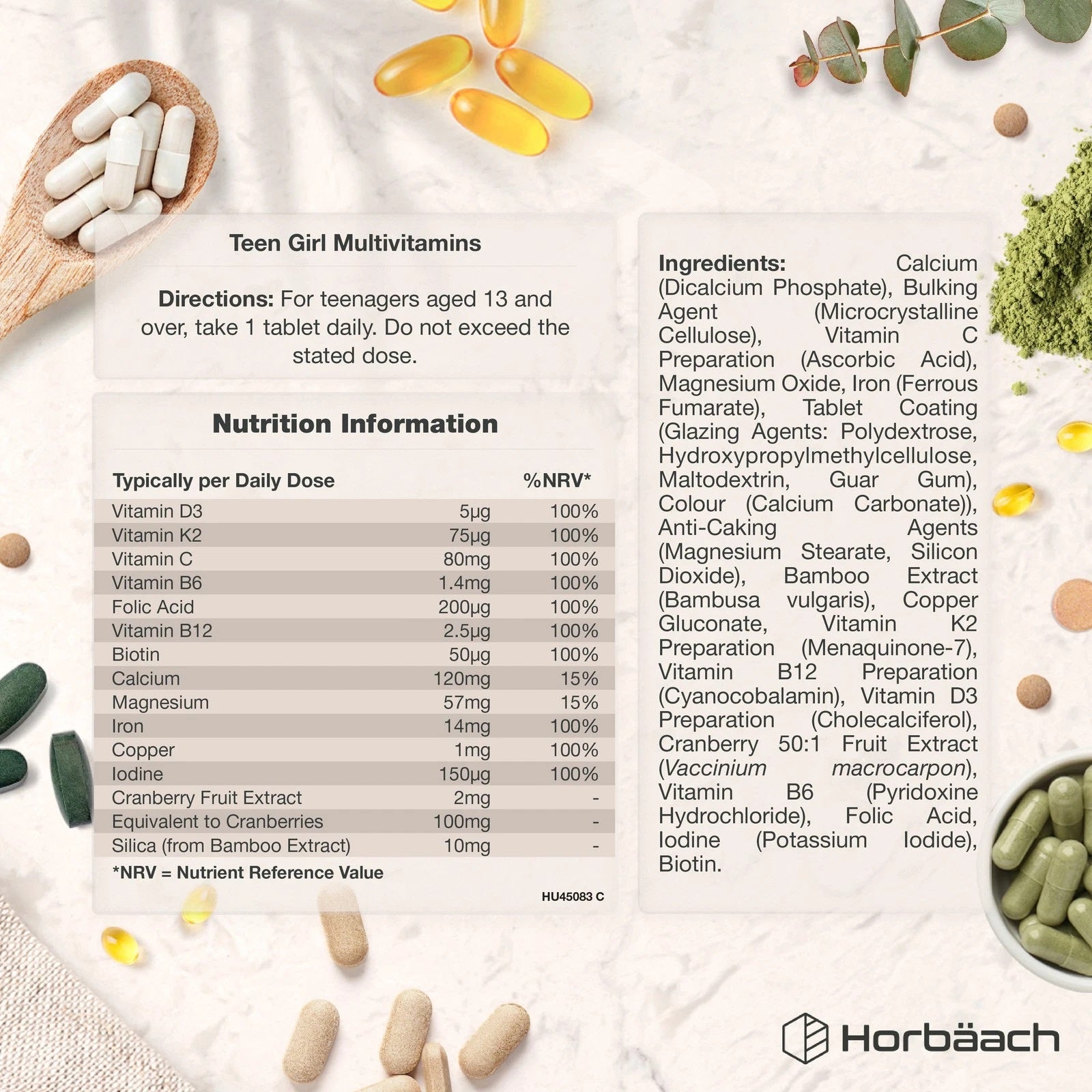 Multivitamins and Minerals for Teen Girls | 120 Tablets