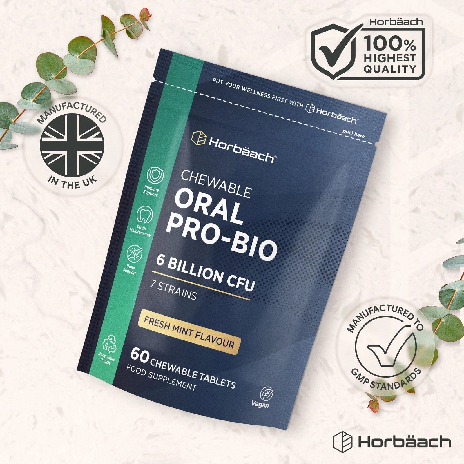 Oral Biotics 6 Billion CFU | 60 Chewable Tablets