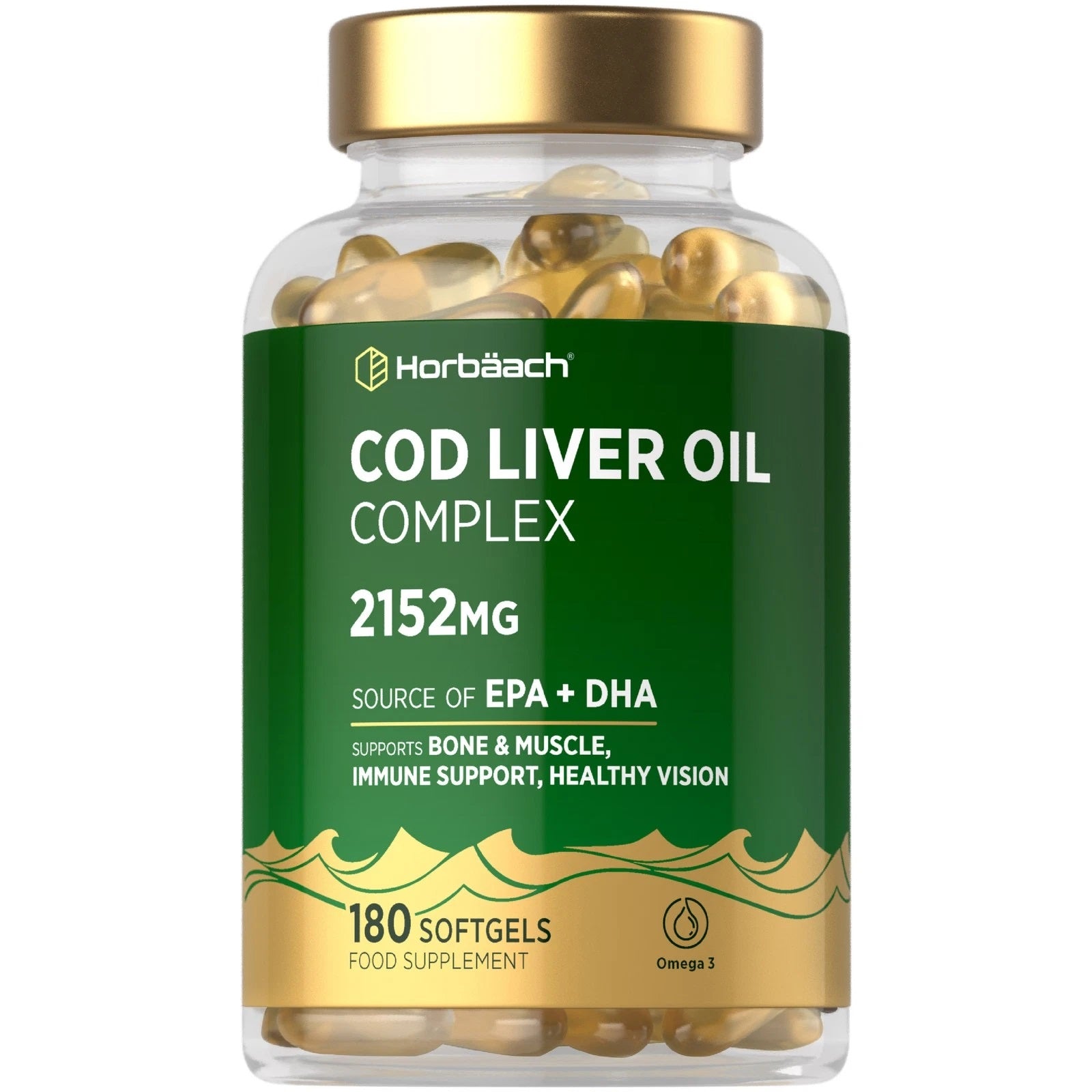 Cod Liver Oil Complex with Garlic 2152 mg | 180 Softgels
