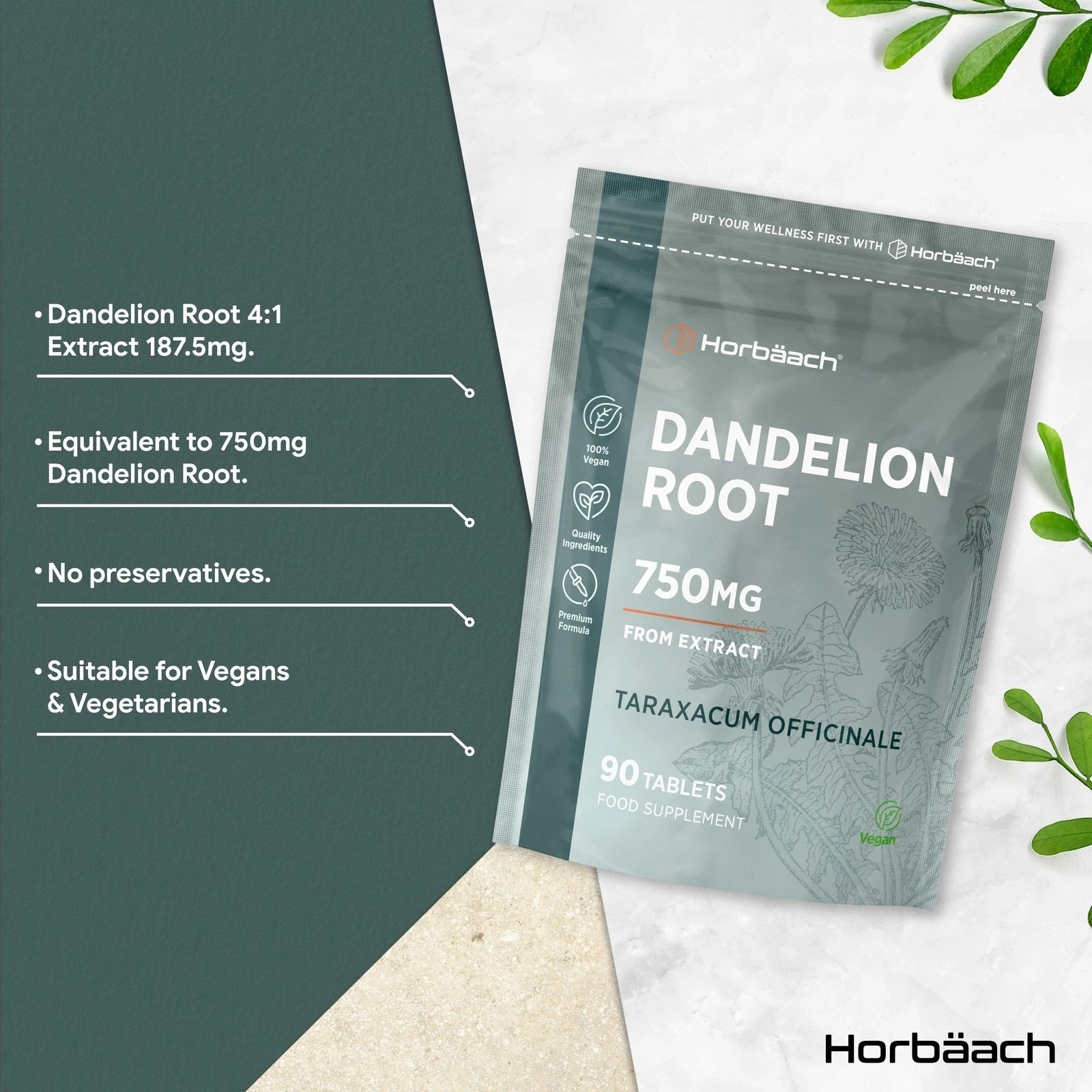 Dandelion Root 750 mg | 90 Tablets