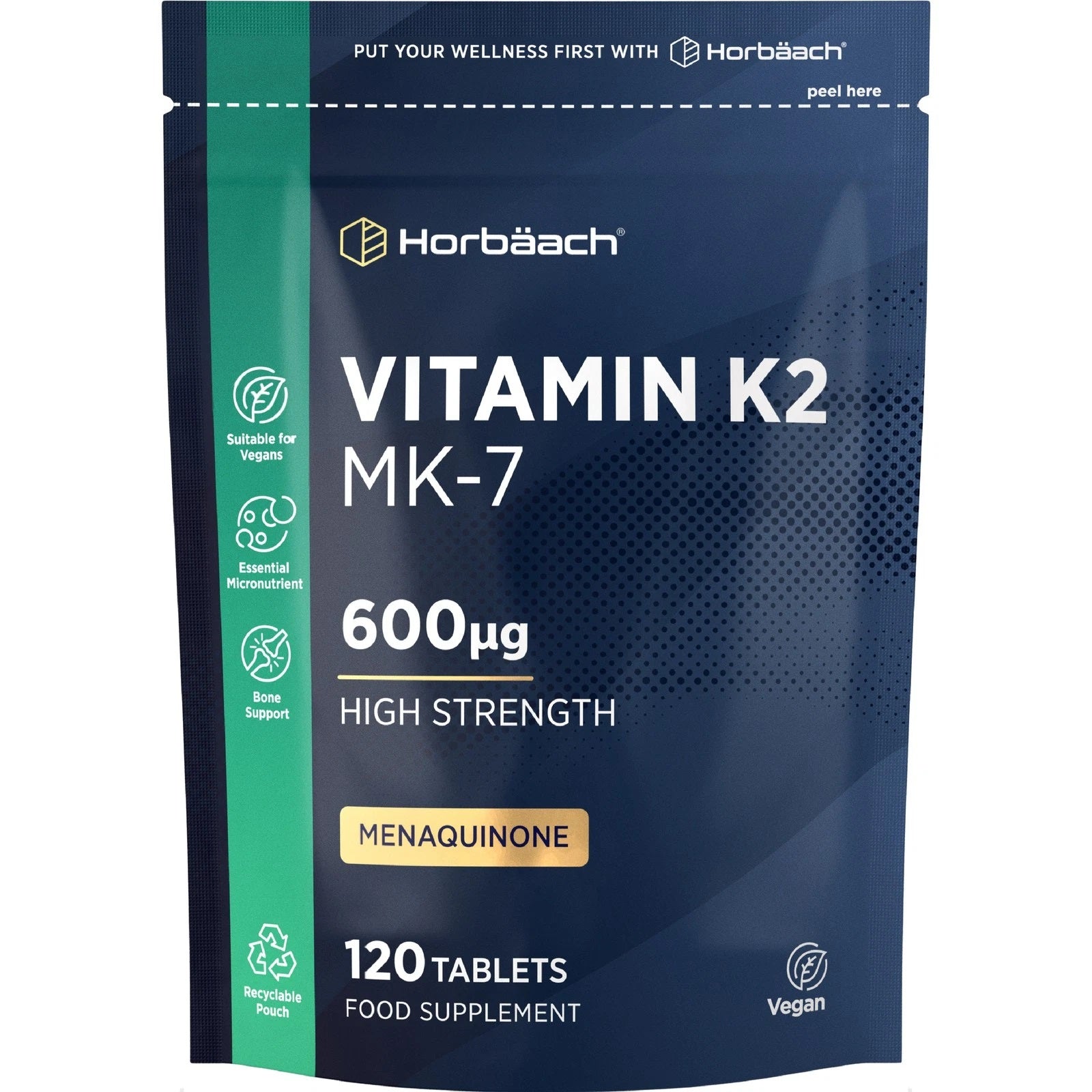 Vitamin K2 MK7 600 ug | 120 Tablets