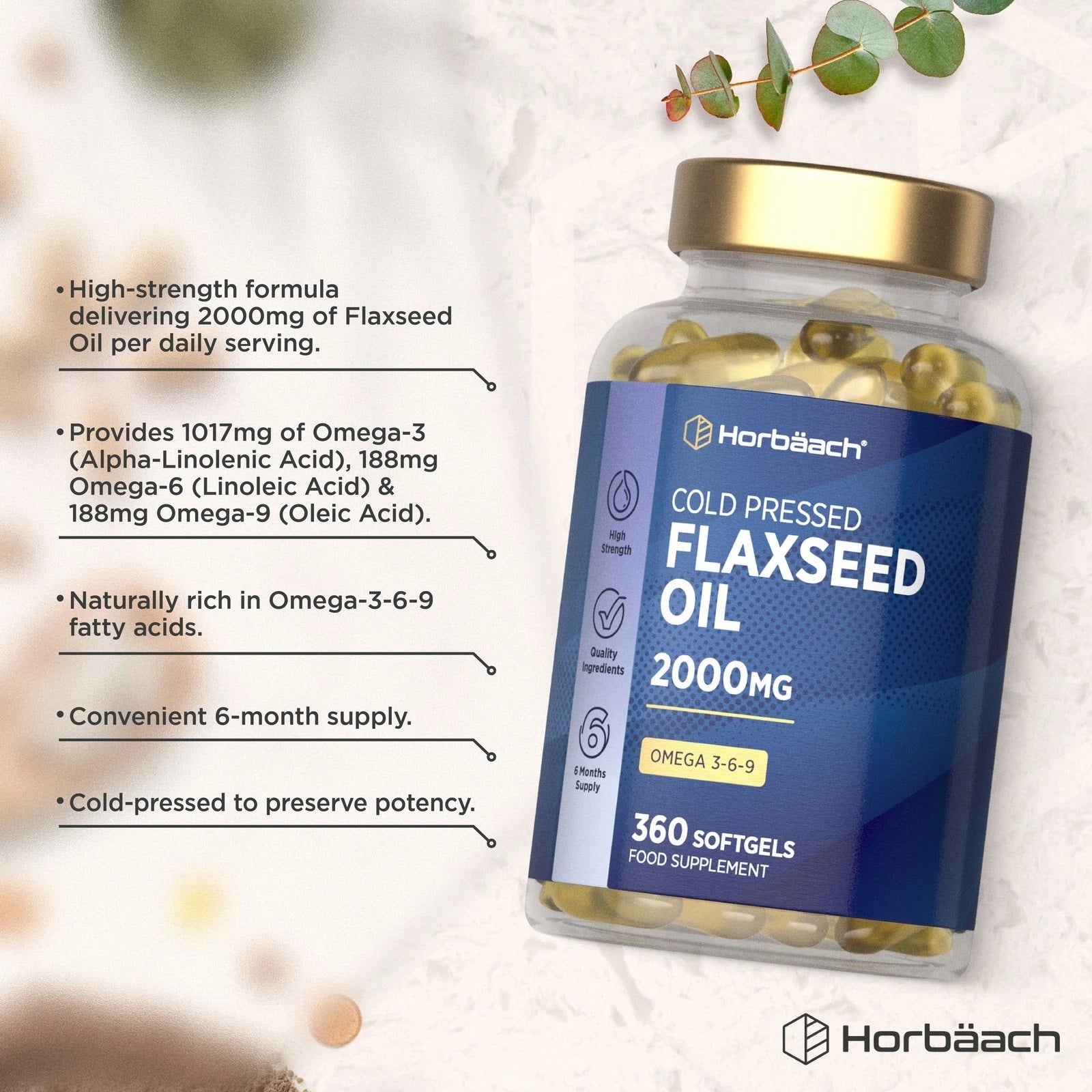 Flaxseed Oil 2000 mg | 360 Softgels