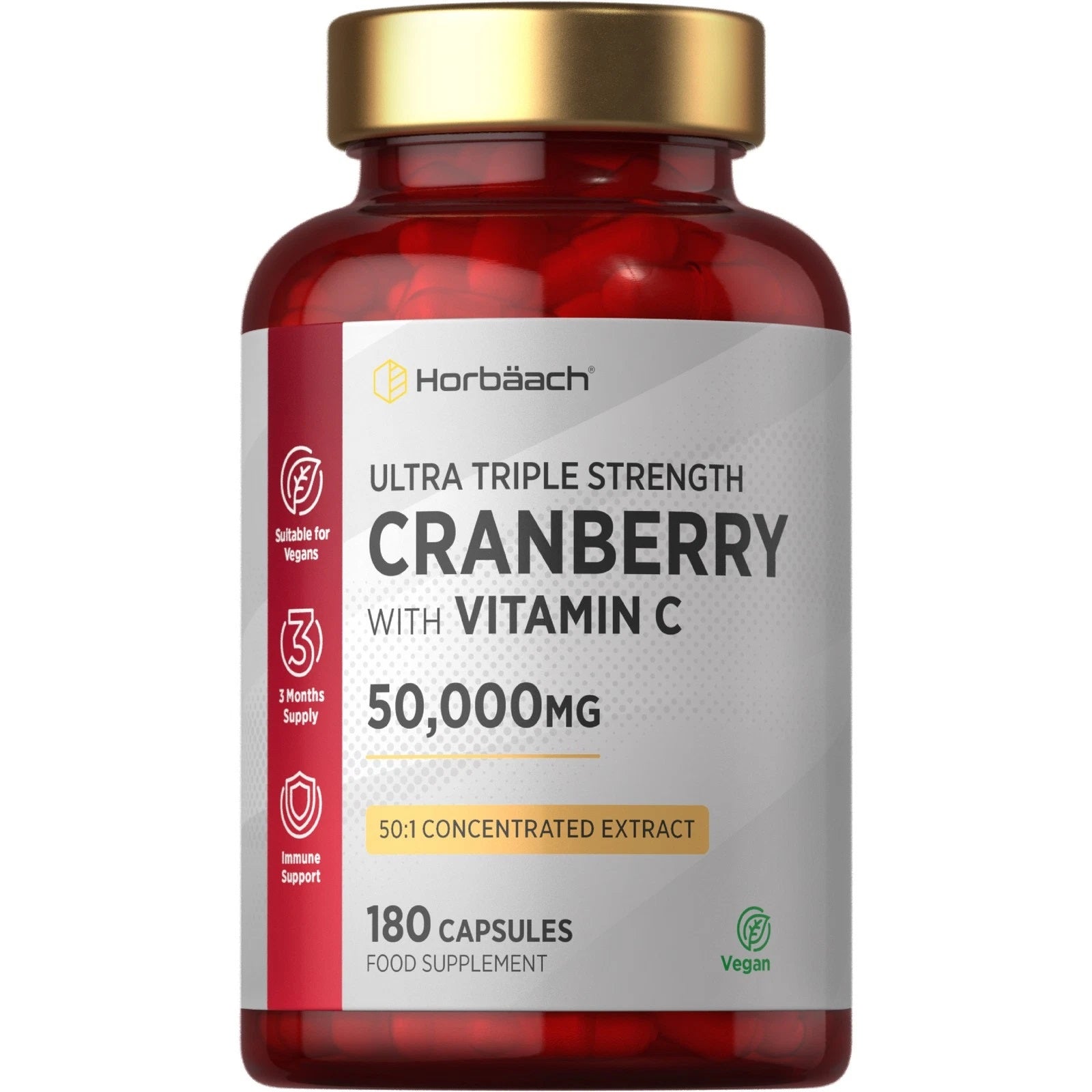 Cranberry 50,000 mg with Vitamin C | 180 Capsules