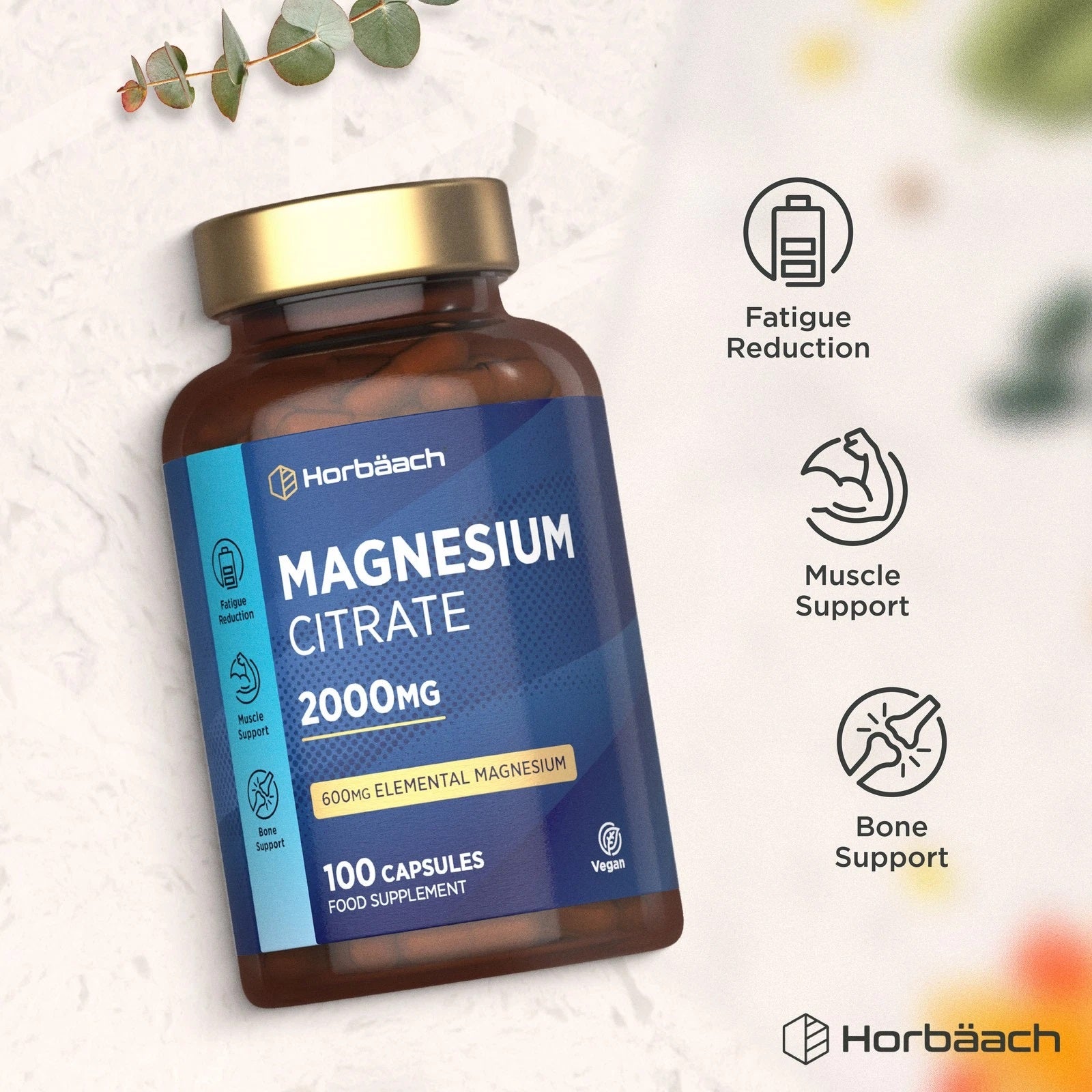 Magnesium Citrate 2000 mg | 100 Capsules