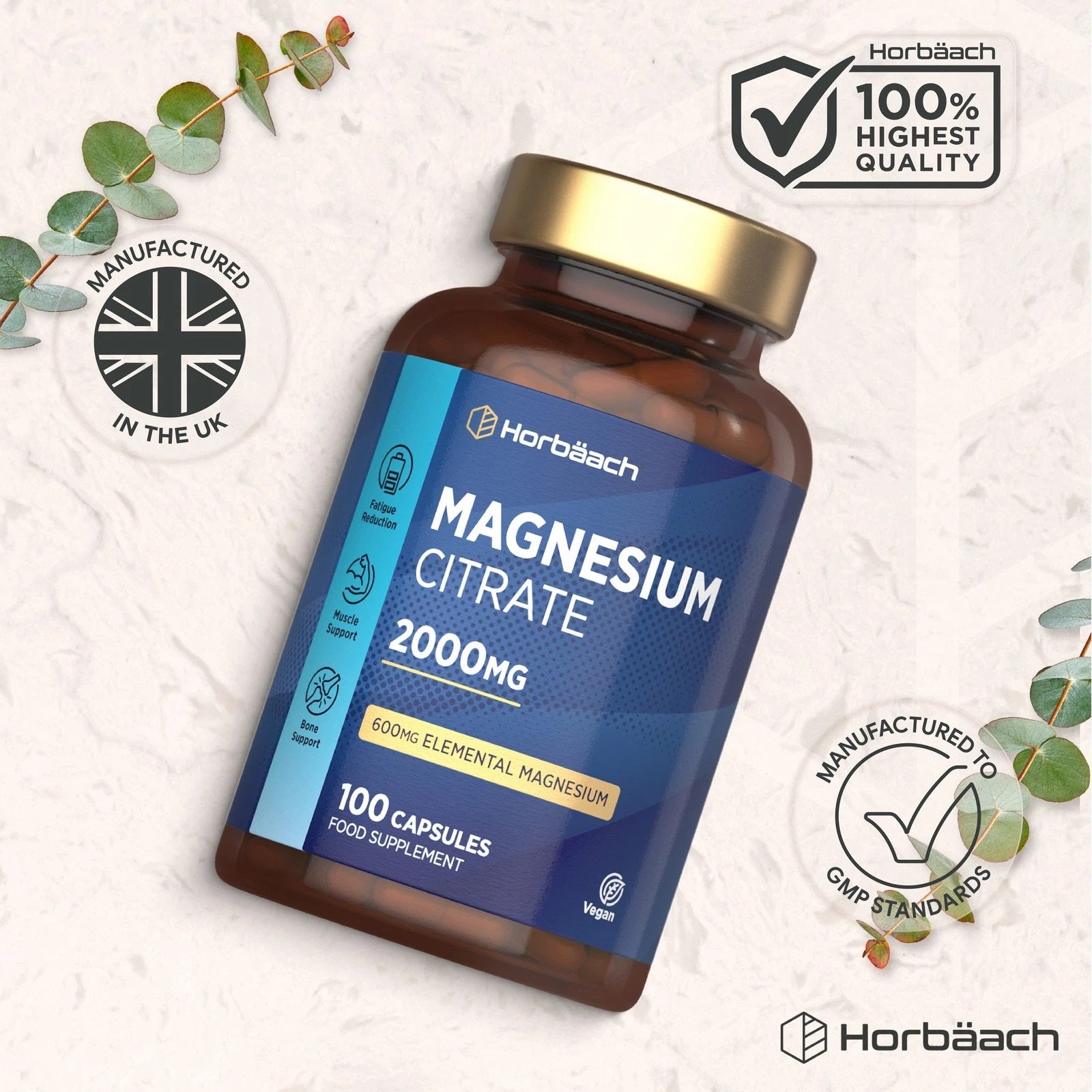Magnesium Citrate 2000 mg | 100 Capsules