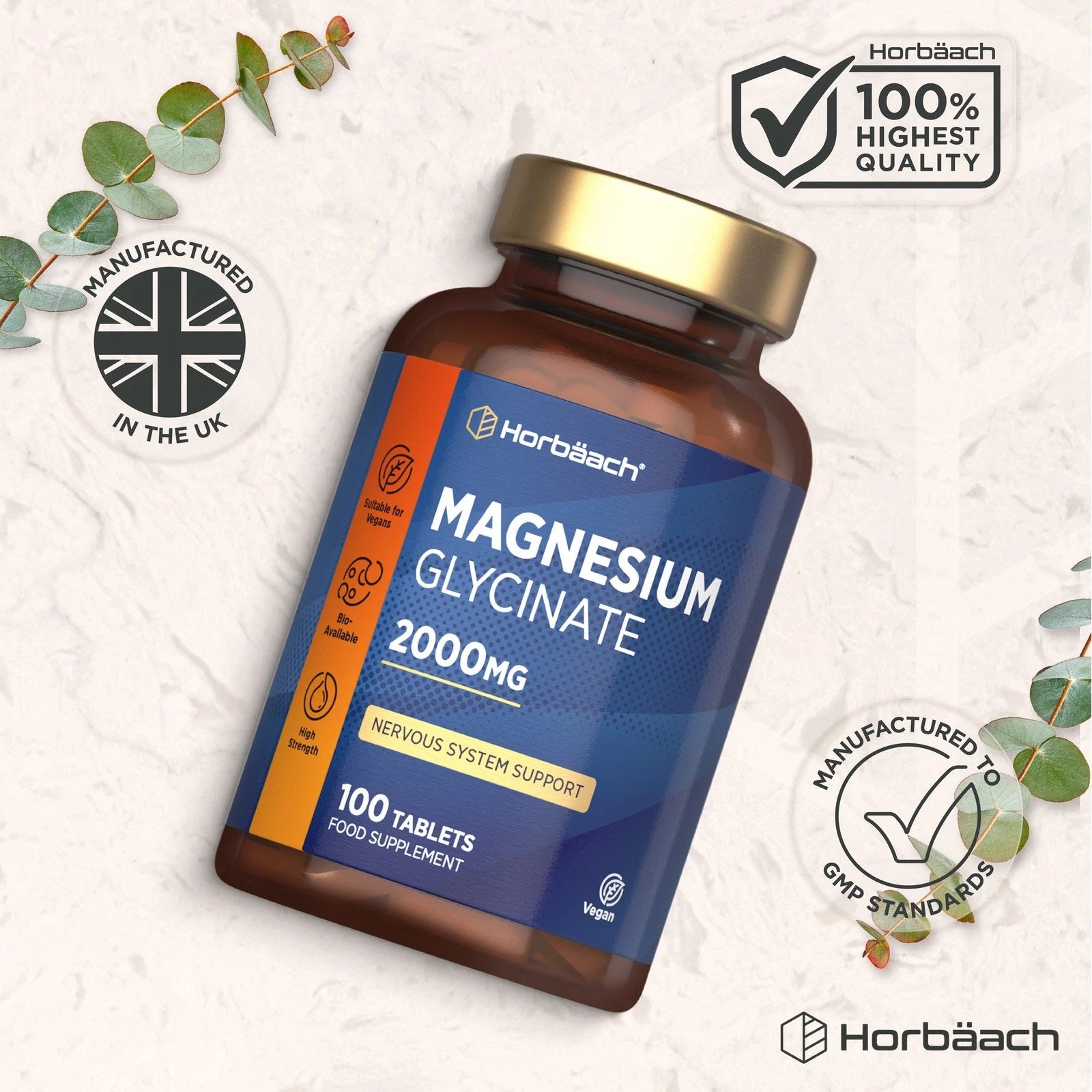 Magnesium Glycinate 2000 mg | 100 Tablets
