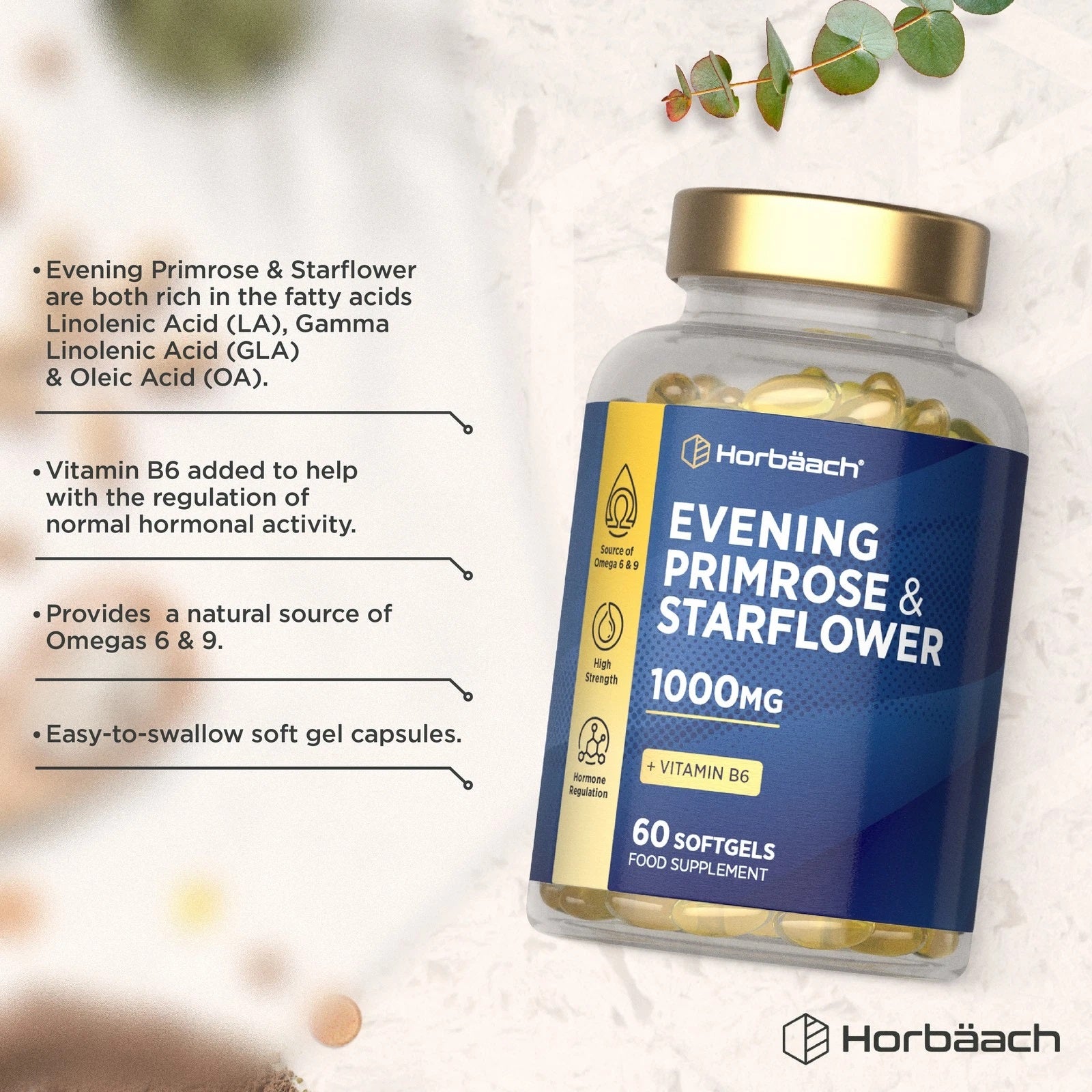 Evening Primrose and Starflower Oil 1000 mg | 60 Softgels
