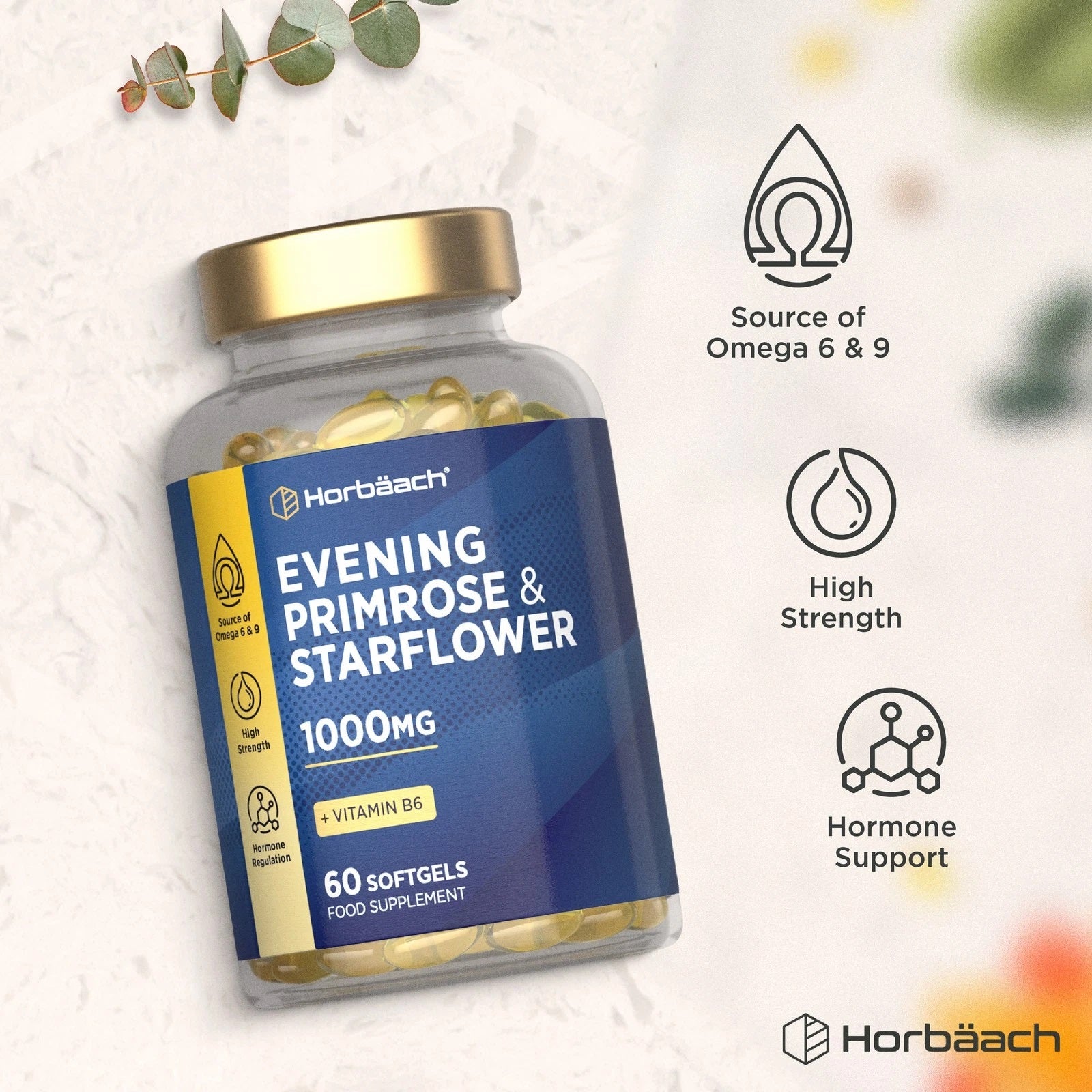 Evening Primrose and Starflower Oil 1000 mg | 60 Softgels