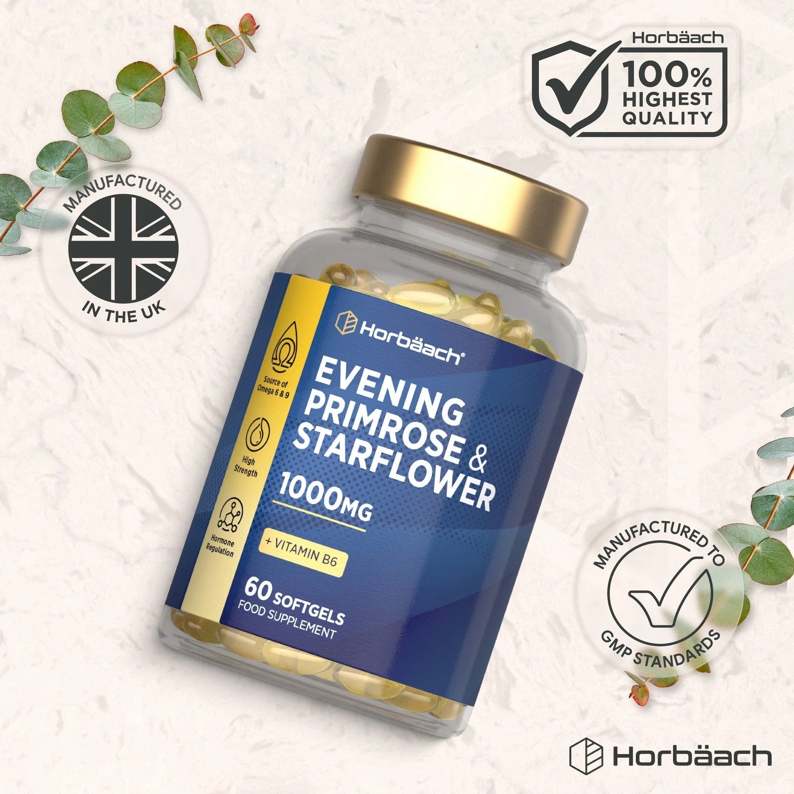 Evening Primrose and Starflower Oil 1000 mg | 60 Softgels