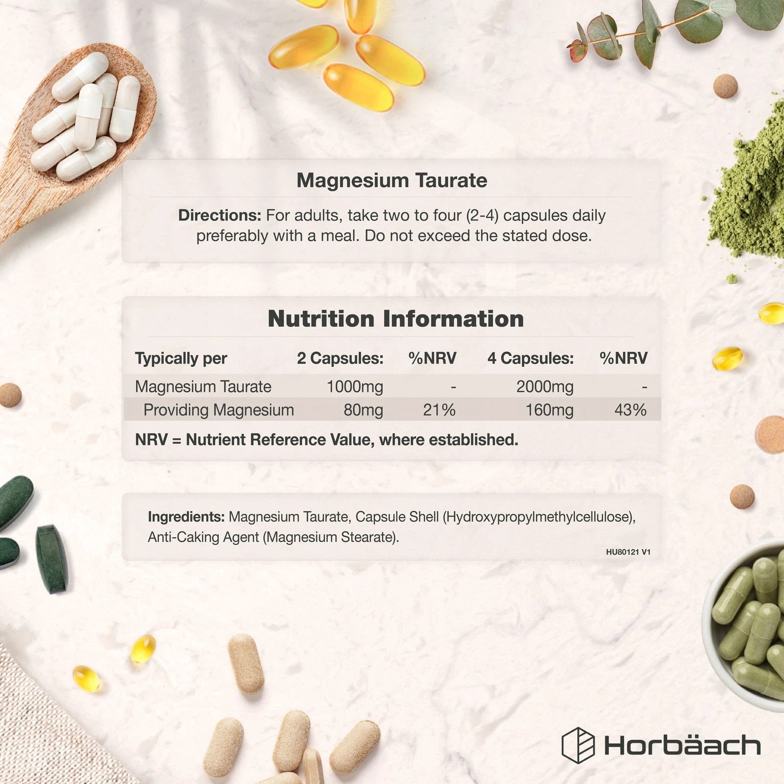 Magnesium Taurate 2000 mg | 90 Capsules