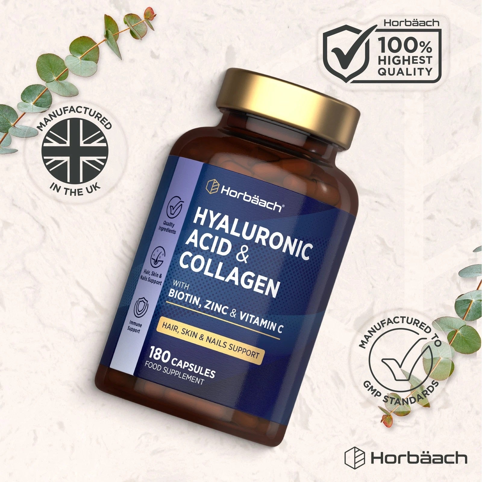 Hyaluronic Acid Complex with Collagen | 180 Capsules