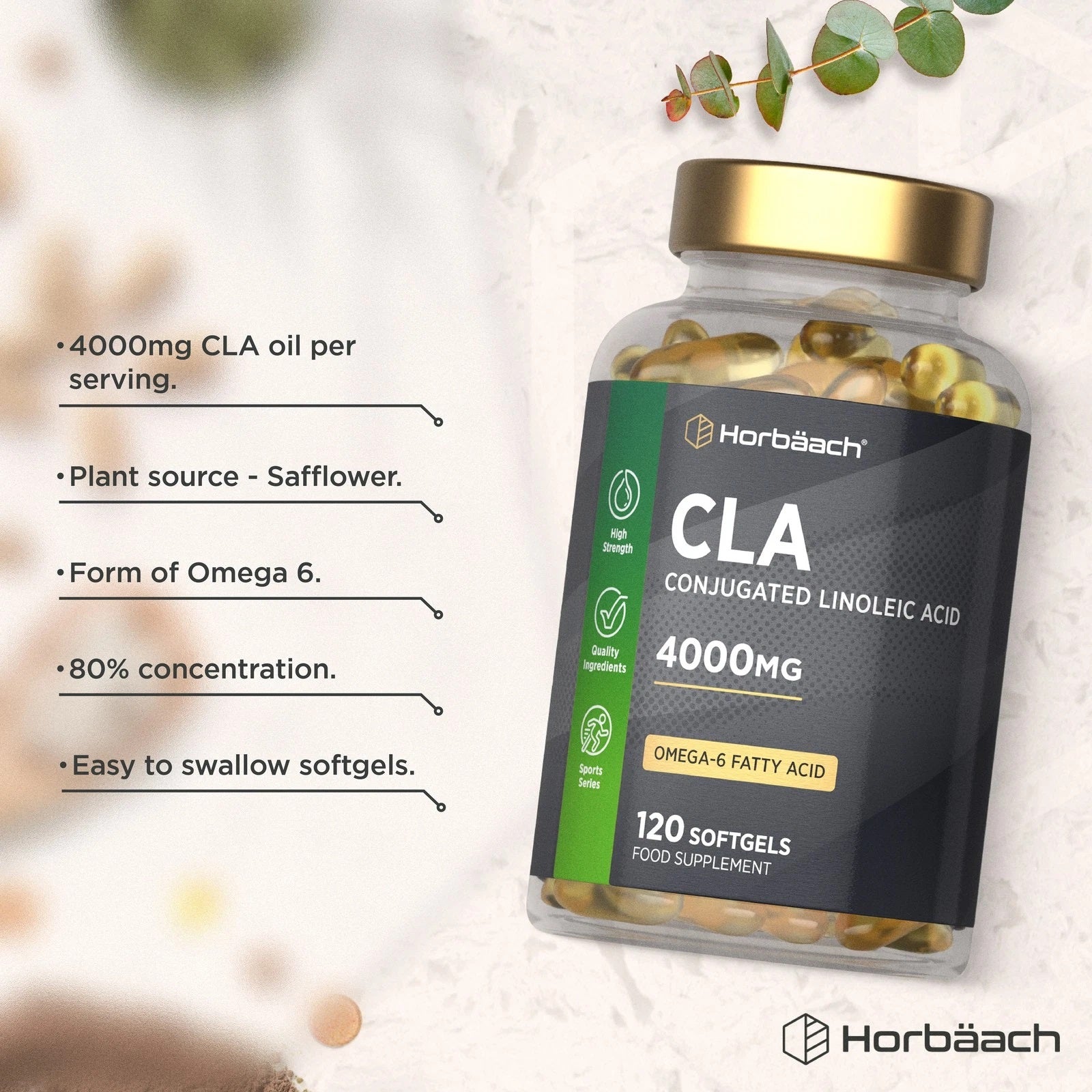 CLA Conjugated Linoleic Acid 4000 mg | 120 Softgels