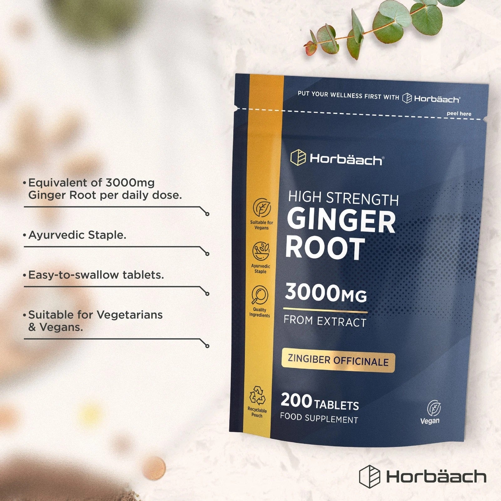 Ginger Root 3000 mg | 200 Tablets