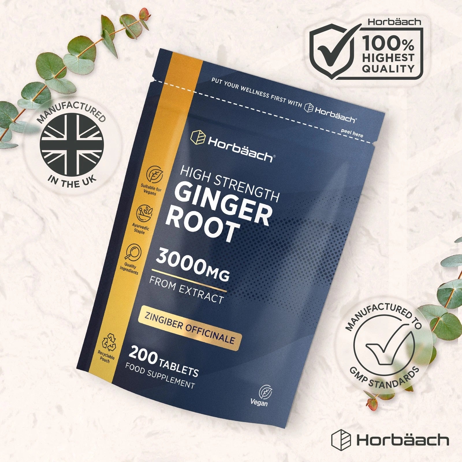 Ginger Root 3000 mg | 200 Tablets