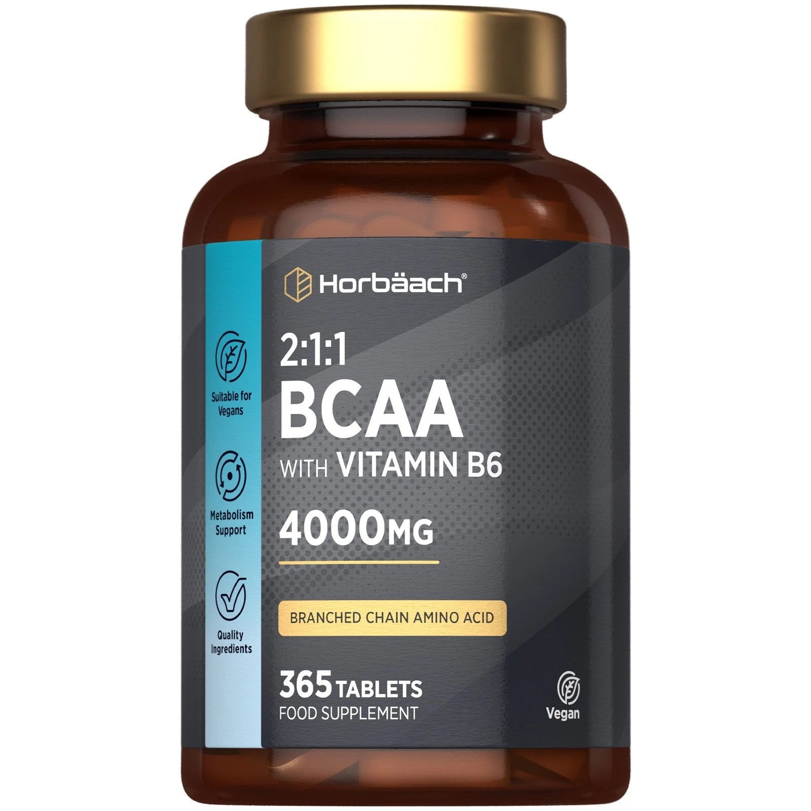 BCAA 4000 mg with Vitamin B6 | 365 Tablets