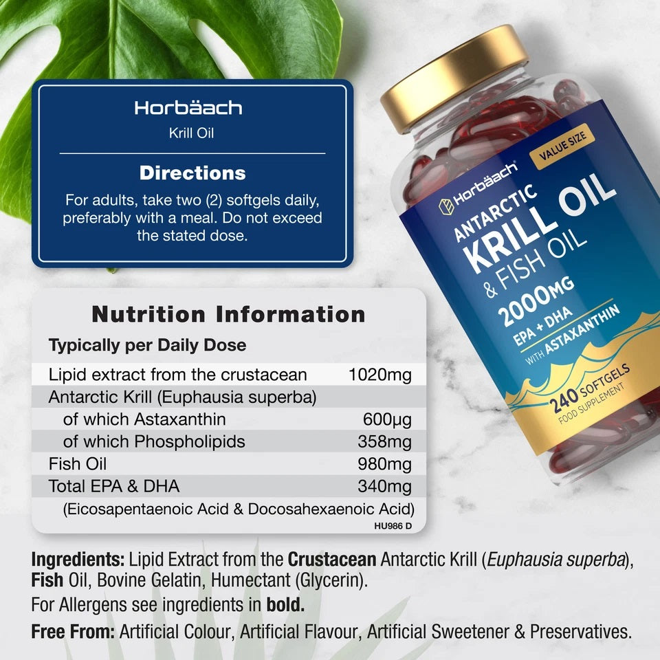 Antarctic Krill Oil 2000 mg | 240 Softgels