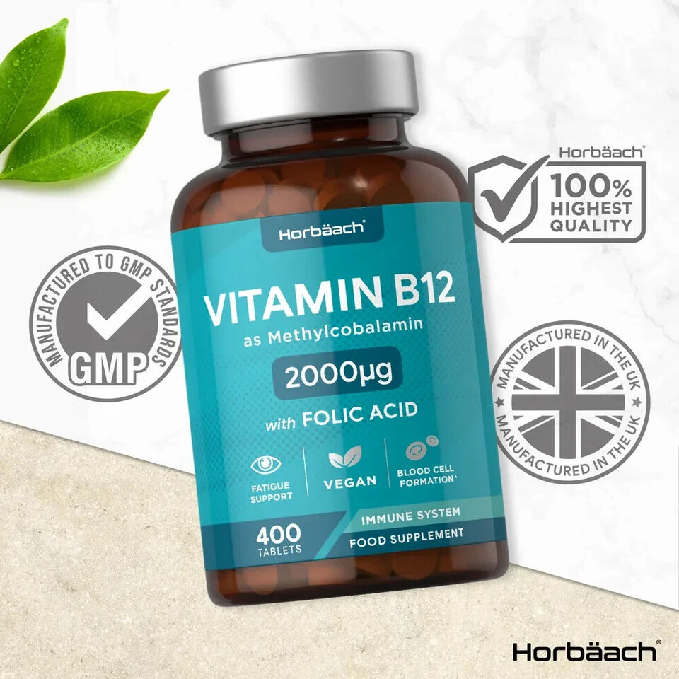 Vitamin B12 2000 mcg with Folic Acid | 400 Tablets
