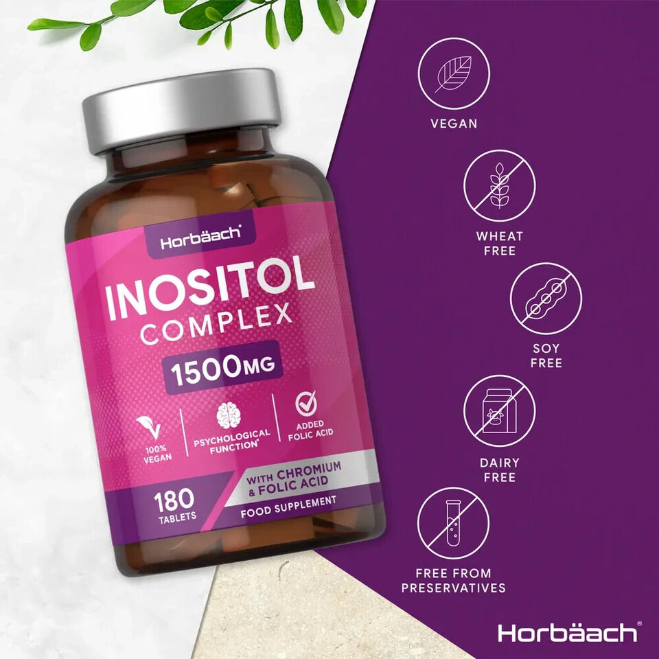 Inositol 1500 mg with Folic Acid & Chromium | 180 Tablets