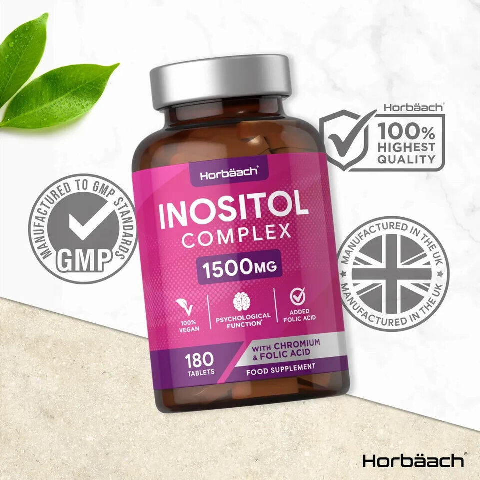 Inositol 1500 mg with Folic Acid & Chromium | 180 Tablets