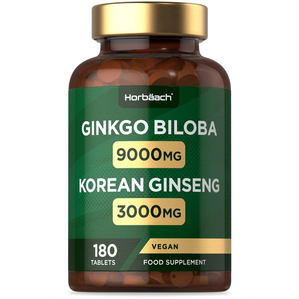 Ginkgo Biloba 9000 mg and Ginseng 3000 mg | 180 Tablets